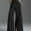 Yeezzi Urban Female Business Suit Pants 2025 New Fashion Black White Loose Straight Pant High-Waist Pleated Split-Front Trousers