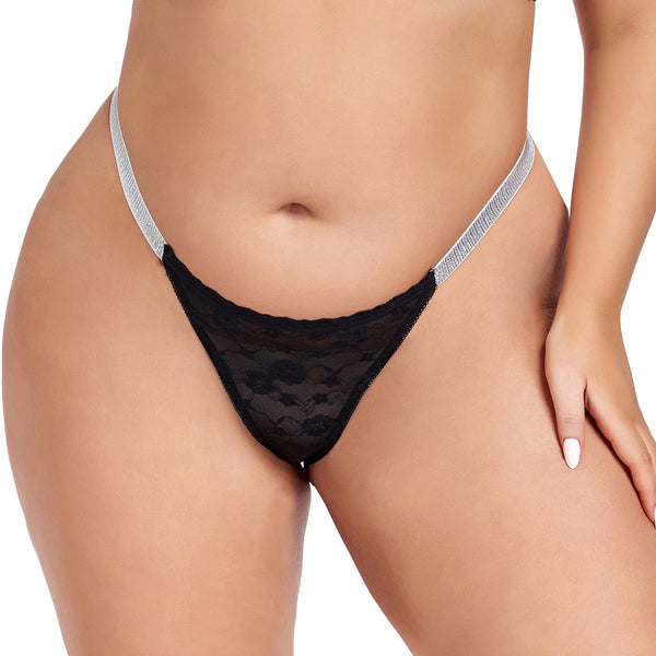 Womens Lace Thongs Sexy Lingerie Breathable Comfortable Plus Size Underwear Elegant Perspective Increase Charm Panties Briefs