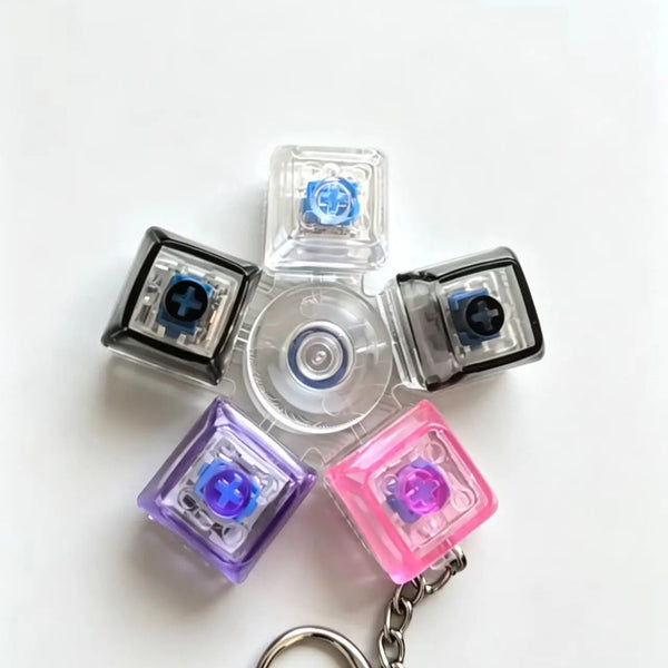 Lighting LED Keyboard Keychain Fidget Toys Clicker Sensory Toy Stress Relief  for Keyboard Keychain Fidget Gadget for Adults toy