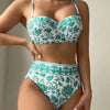 2026 High Waist Bikinis Women Print Push Up Swimsuit Floral Swimwear Female Bathers Bathing Swimming Suit Summer Beachwear