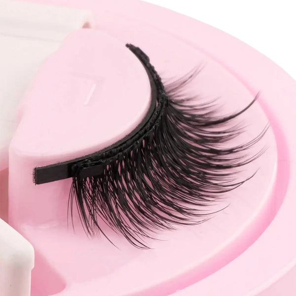 Reusable Magnetic Eyelashes 1 Pair Natural Curly Fluffy Magnetic False Eyelashes No Glue Needed Lashes Makeup with Tweezer Set