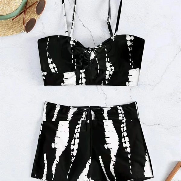 Drawstring Front Shorts Bikinis 2026 High Waist Swimsuit Women Swimwear Female Bathers Bathing Swimming Swim Suit Beachwear