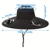 Solar Powered Cooling Fan Sun Hat Wide Brim UV Protection Bucket Hat With Dual Fans For Fishing Hiking Camping Outdoor