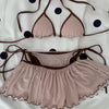 American retro sexy vacation style women's bikini three piece set summer Y2K Harajuku polka dot ruffle strap women's swimsuit