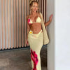 New Bikini Beach Skirt Tunics for Beach Long Leaves Print Bikini Cover up Robe de Plage Sarong Beach Swimsuit cover-ups