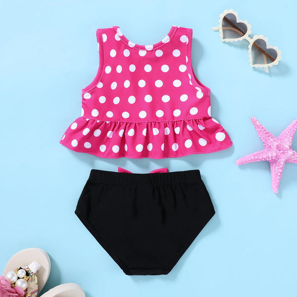 Toddler Girl Polka Dot Two Piece Swimsuit Ruffle Bikini Set Summer Pool Beach Swimwear Bathing Suit