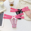 Sexy Lace Thongs for Women Low Waist G-String Panties Breathable Mesh Bow T-Back Femme Intimates Lingerie