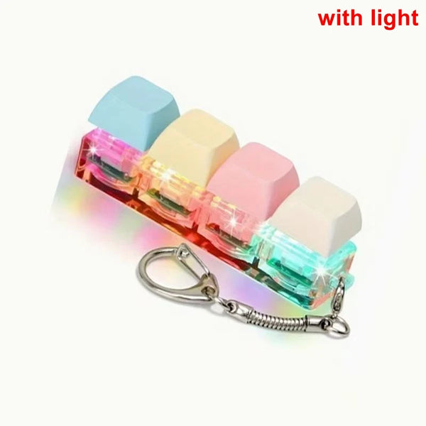 Decompression 4/9 Keyboard Keychain Anti Stress Relief Keyring Clicker Relief Button Pinch Tester Antistress Accessory