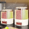 6-Grid Rotating Grain Dispenser, Sealed Moisture-Proof Rice Storage Container, Kitchen Cereal Organizer for Flour, Dry Food