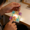 Colorful LED Keyboard Fidget Keychain 9 Keys Clicker Button Keycap Stress Relief for Adult Office Desk Finger Exercise
