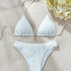 Sexy Wrinkled Halter Brazilian Bikini Women Swimwear Female Swimsuit Two-pieces Bikini Set High Cut Bathing Suit Swim Beach Wear