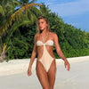 Women's Sexy Halter One-Piece Swimsuit Lace-Up Push-Up String Swimwear Solid Bikini Set 2026 Beachwear Monokini
