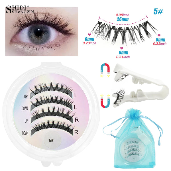 No Glue Needed Magnetic Lashes Reusable Natural Look Magnetic False Eyelashes Set with Tweezer Tool Fluffy Faux Mink Eyelash New