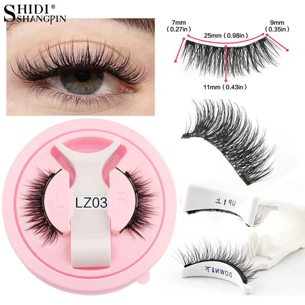 No Glue Needed False Magnetic Eyelashes Set with Tweezers Reusable Magnetic Fake Eyelash Natural Fluffy Faux Mink Lashes Makeup