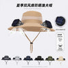 Mens Quick Dry Bucket Hat Large Size Sun Hat with Solar Powered Fan USB Rechargeable for Outdoor Hiking Camping Fishing Activity