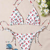 XS - L Cherry Printed Halter Strappy Bikini Female Swimsuit Women Swimwear Two-pieces Bikini set Bather Bathing Suit Swim V4894