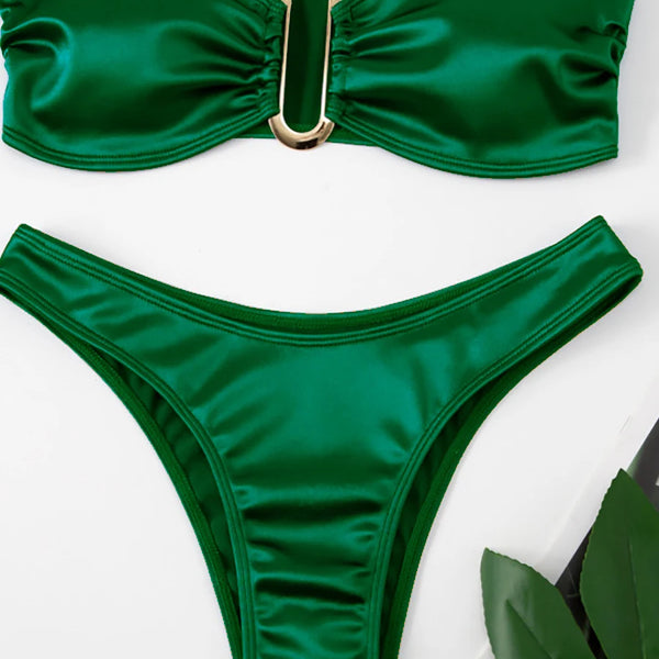 Bandeau Bikini Swimsuit Women 2026 Two-piece Swimwear Thong Bikinis Sets Female Bathing Suit Push Up Monokini Beach Wear Biquini
