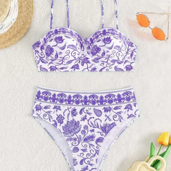2026 High Waist Bikinis Women Print Push Up Swimsuit Floral Swimwear Female Bathers Bathing Swimming Suit Summer Beachwear