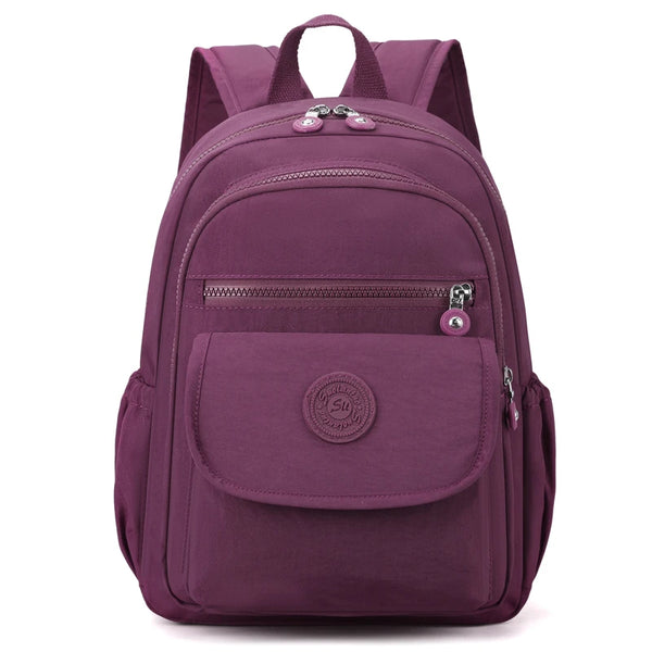 Ladies' lightweight, large capacity stylish black commuter travel backpack with adjustable shoulder straps, school and leisure b