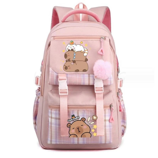 Backpack Lovely Capybara Print Women Laptop Computer Large Capacity School Backpacks for Girls Teenage Packsack 4 Color Gift