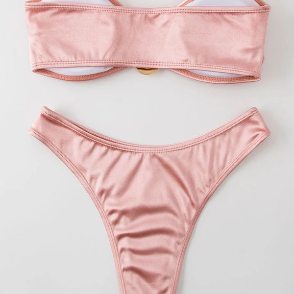Bandeau Bikini Swimsuit Women 2026 Two-piece Swimwear Thong Bikinis Sets Female Bathing Suit Push Up Monokini Beach Wear Biquini