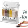 12L Cereal Grain Container Moisture Proof Rice Separate Bucket Insect Proof Dry Food Dispenser Rotating for Kitchen Household