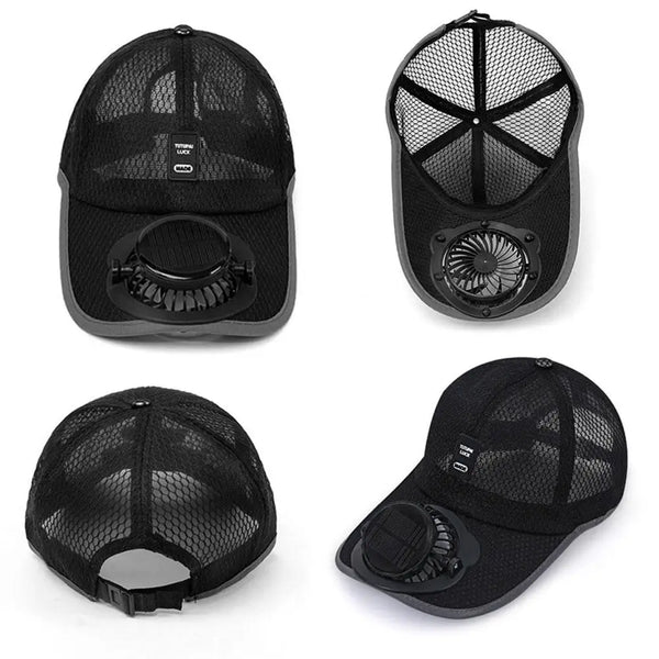Outdoor Solar Fan Sun Hat USB Rechargeable Breathable Baseball Cap Summer Sun Protection Sunscreen Hat