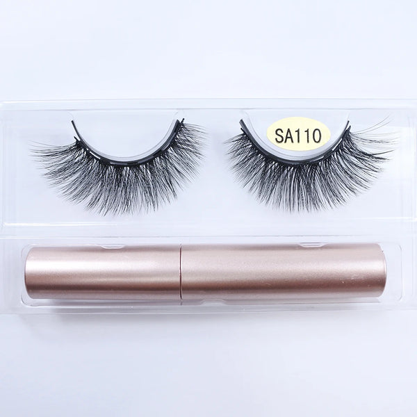 Magnetic Eyelashes With Eyeliner Kit 1Pair / Pack Reusable Most Natural Looking 3d Faux Mink Lashes No Glue magnetic lashes