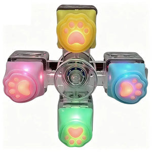 2-6 Keys Cat Paw Button Fidget Toy LED Light Keyboard Clicker Stress Relief Keychain Sensory Toy Anxiety Relief Gift For Adults