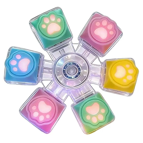 2-6 Keys Cat Paw Button Fidget Toy LED Light Keyboard Clicker Stress Relief Keychain Sensory Toy Anxiety Relief Gift For Adults