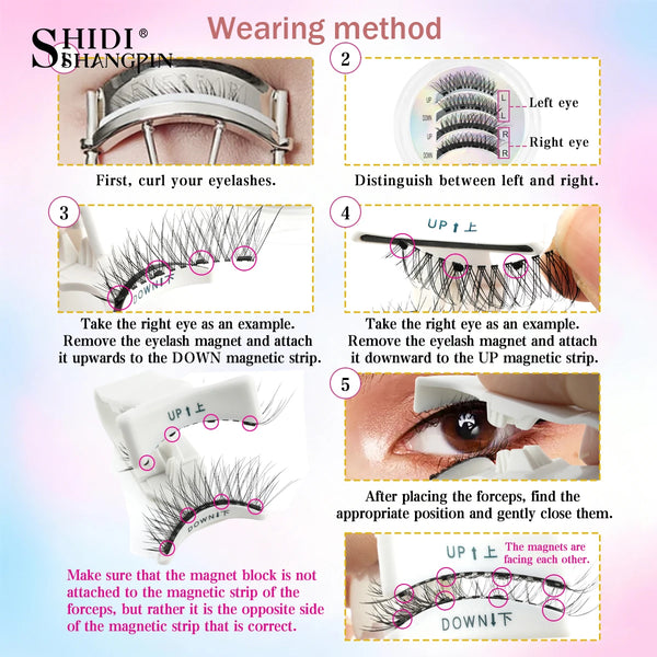 No Glue Needed Magnetic Lashes Reusable Natural Look Magnetic False Eyelashes Set with Tweezer Tool Fluffy Faux Mink Eyelash New