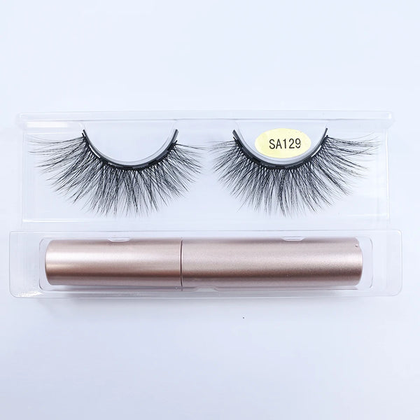 Magnetic Eyelashes With Eyeliner Kit 1Pair / Pack Reusable Most Natural Looking 3d Faux Mink Lashes No Glue magnetic lashes