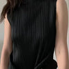 Miyake Pleated Elegant Fashion Temperament Solid Color Half High Neck Sleeveless Women's Vest 2023 Summer New Breathable Top