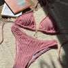 Sexy Wrinkled Halter Brazilian Bikini Women Swimwear Female Swimsuit Two-pieces Bikini Set High Cut Bathing Suit Swim Beach Wear