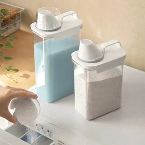 Detergent Powder Storage Box Refillable Airtight Laundry Detergent Dispenser Softener Bleach Storage Container with Lids