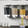 Kitchen Storage Food Organizer Wall Mounted Dry Food Cereal Dispenser Snack Grain Plastic Storage Container Box Rack for Home