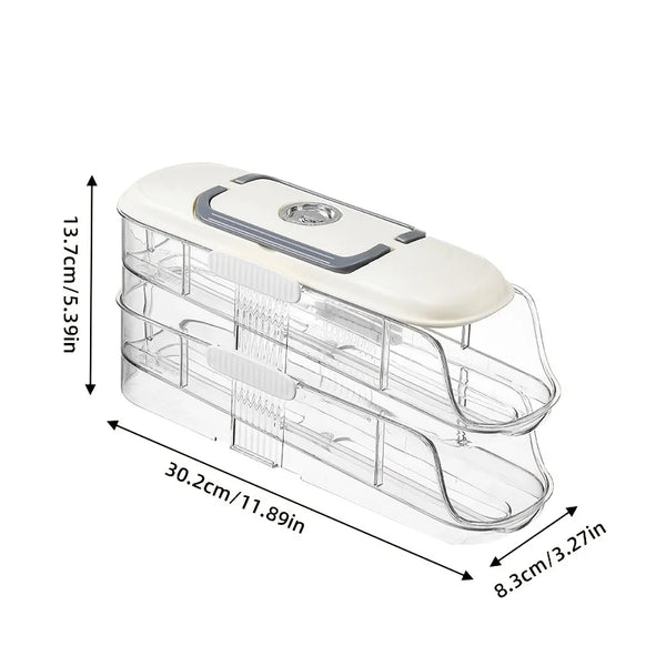 Multi-layer Fridge Egg Storage Box Shelf Automatic Rolling Eggs Holder Rack Ladder Style Refrigerator Eggs Dispenser Organizer