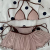 American retro sexy vacation style women's bikini three piece set summer Y2K Harajuku polka dot ruffle strap women's swimsuit