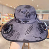 New Solar Fan Hat Breathable USB Charging Sun Hat for Men with 2 Solar Fan Wide Brim Fisherman Hat Outdoor