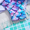 Kids Girls One-piece Swimsuit Mermaid Fish Scales Print Leotard Ruffle Jumpsuit Surfing Bathing Suit Beachwear Swim Rash Guard