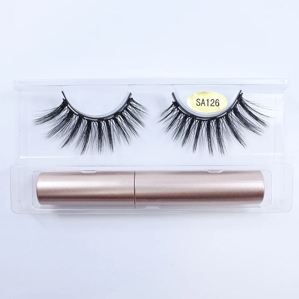 Magnetic Eyelashes With Eyeliner Kit 1Pair / Pack Reusable Most Natural Looking 3d Faux Mink Lashes No Glue magnetic lashes