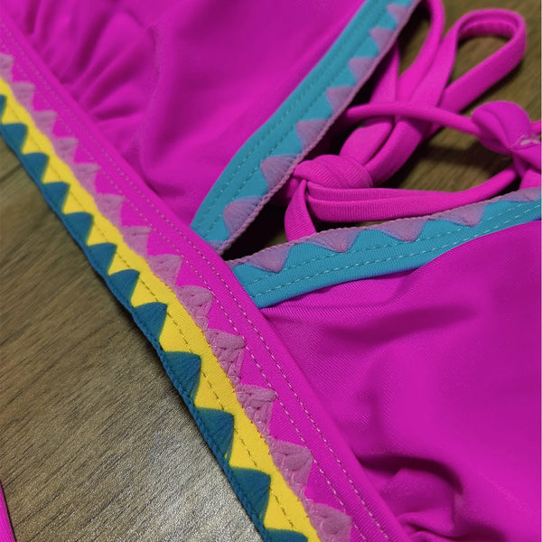 ZTVitality Patchwork Whip Stitch Bikinis 2024 New Arrival Biquini Padded Push Up Swimsuit Women's Summer Beachwear Sexy Swimwear