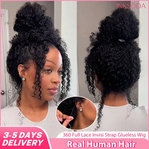 360 HD Full Lace Front Wigs Curly Wig Real Human Hair Pre Plucked Deep Wave Invisible Strap Glueless Wig Water Wave Lace Frontal