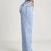 2026 New American Fashion Women's Loose Casual Wide Leg Straight Denim Jeans Baggy Streetwear Pants All Season Trousers