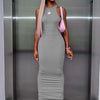 Hugcitar Ribbed Sexy Y2K Clothes Sleeveless Bodycon Maxi Dresses For Women Club Birthday Party Streetwear Elegant Outfits