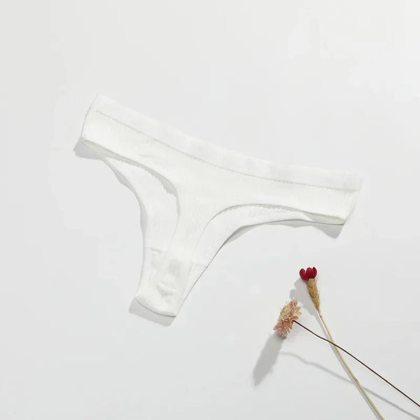 Women Sexy Thong Women Tanga Low Waist Underwear Girls Brief Breath T-back Cotton Panties Female Solid Color Underpant Ladies