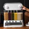 12L Cereal Grain Container Moisture Proof Rice Separate Bucket Insect Proof Dry Food Dispenser Rotating for Kitchen Household