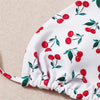 XS - L Cherry Printed Halter Strappy Bikini Female Swimsuit Women Swimwear Two-pieces Bikini set Bather Bathing Suit Swim V4894