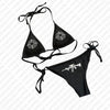 2000s Y2k Style Letter Print Bikini Punk Gothic Fashion Women Swimwear Set Sexy Thong Swimsuit Two Pieces Bathing Suit Emo Girls