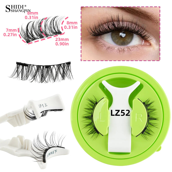 Reusable Magnetic Eyelashes 1 Pair Natural Curly Fluffy Magnetic False Eyelashes No Glue Needed Lashes Makeup with Tweezer Set